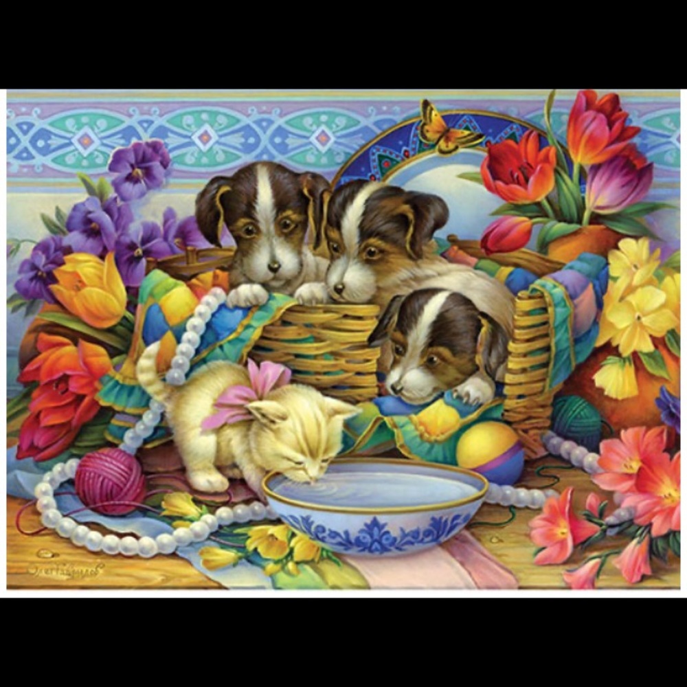 Precious Puppies And Kitten 500 PC Jigsaw Puzzle